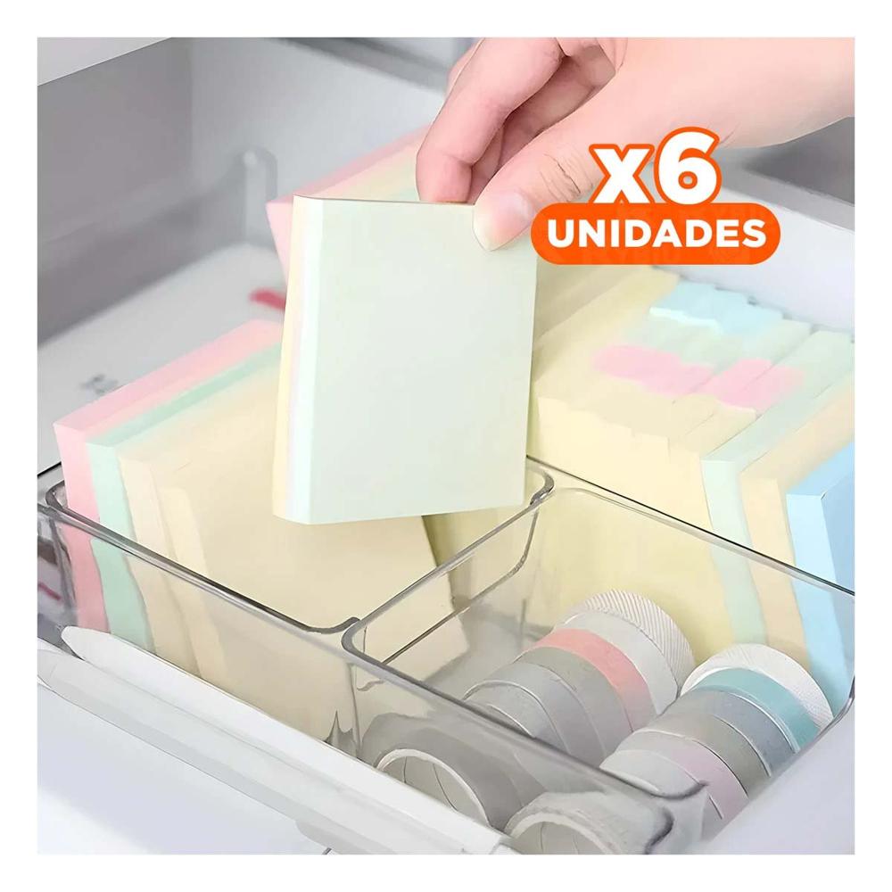 Pack6 Deposito Cuadrado Acrilico Transparente para Escritorio y Casa Y+Papel Regalo Pack6 Deposito Cuadrado Acrilico Transparente para Escritorio y Casa Y+Papel Regalo