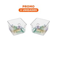 Pack2 Modulo Transparente Acrilico Cuadrado para Escritorio y Casa