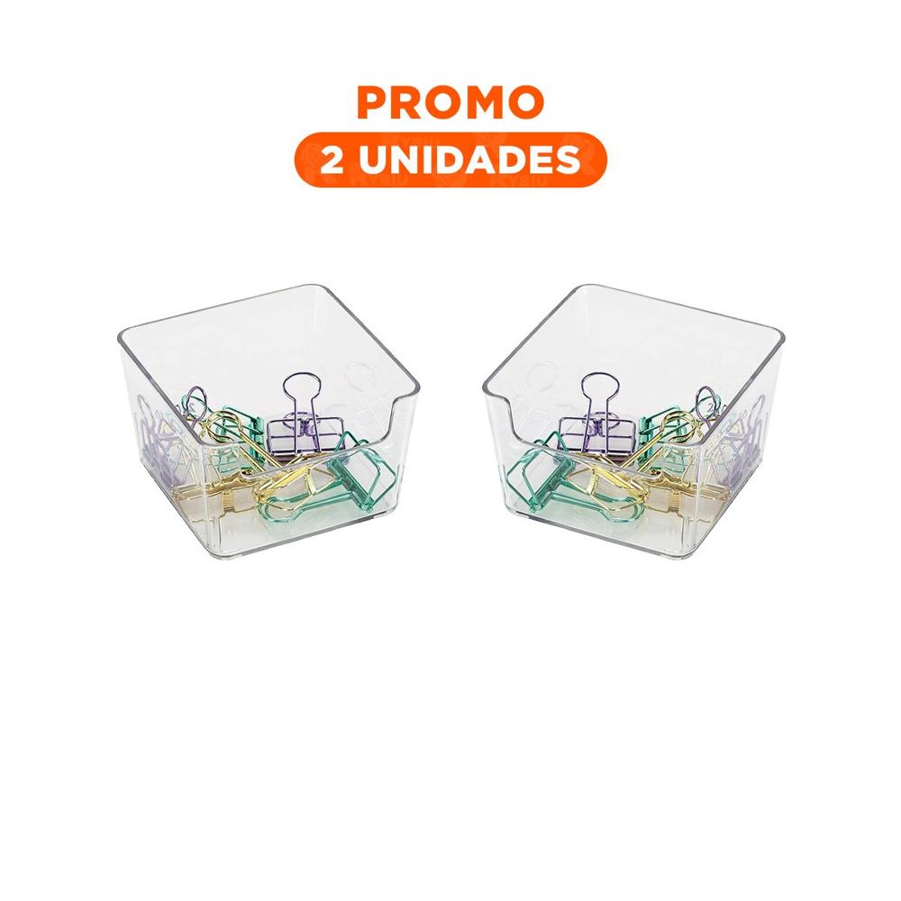 Pack2 Modulo Transparente Acrilico Cuadrado para Escritorio y Casa