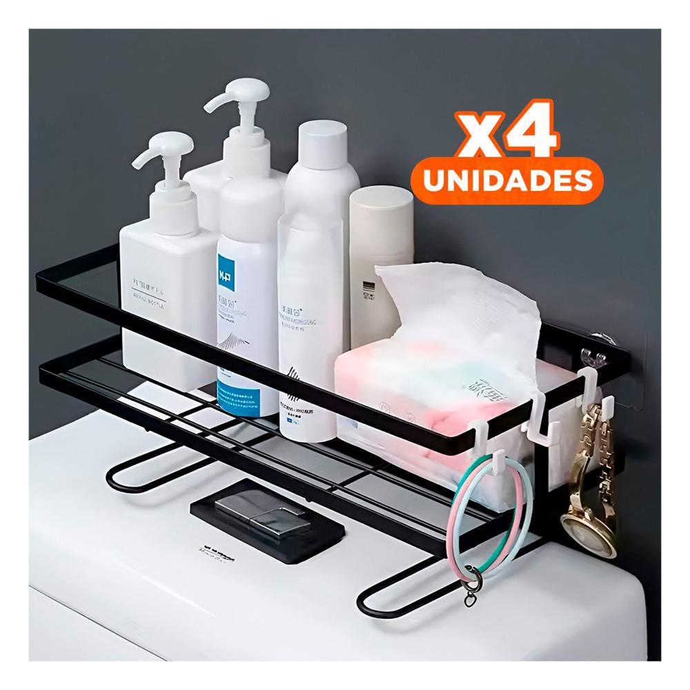 Pack4 Base Compacta de Pared 32x14x16cm Negro Uso Diario Interior Y+Papel Regalo