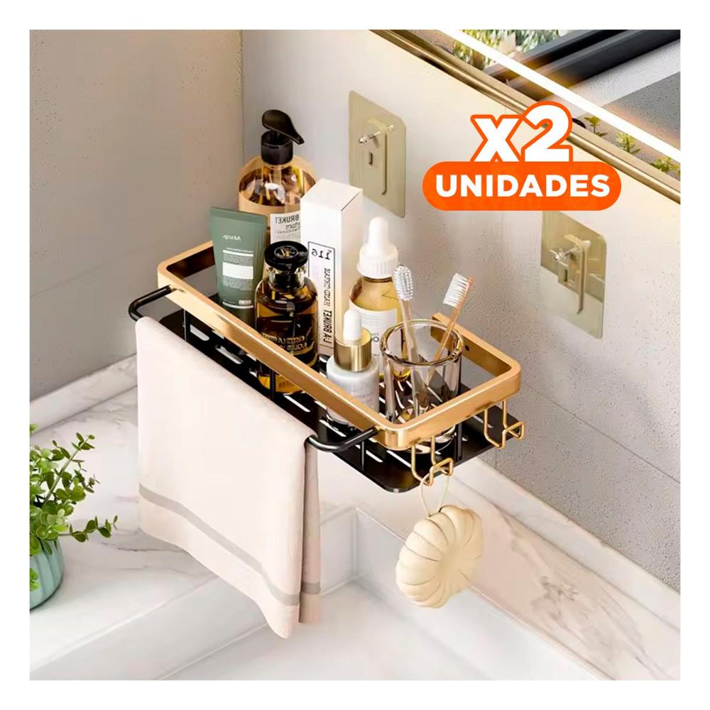 Pack2 Base de Orden Flotante Dorado y negro 30x13cm para Decoracion Hogar Y+Papel Regalo