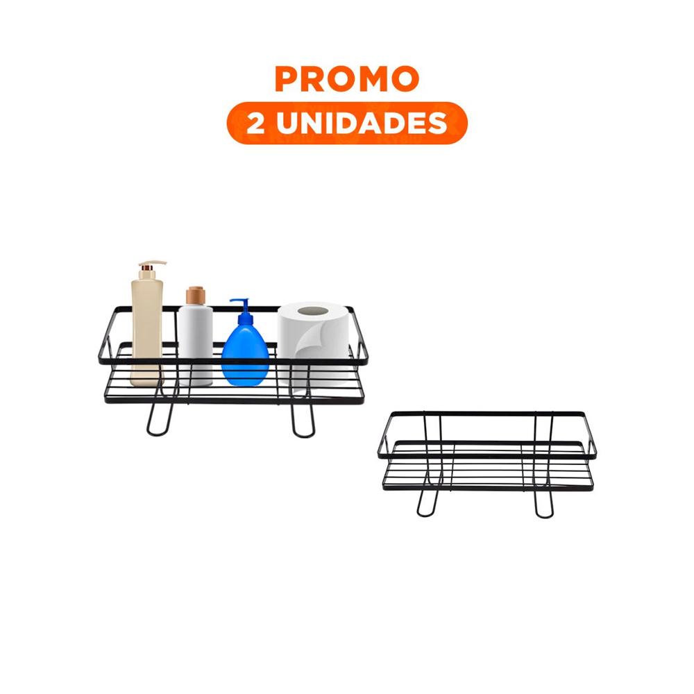 Pack2 Modulo Funcional de Pared 32x14x16cm Negro Estilo Comodo para Hogar