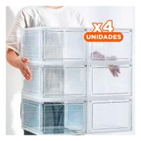 Pack4 Almacenador Apilable para Zapatos con Cierre Magnetico Y+Papel Regalo