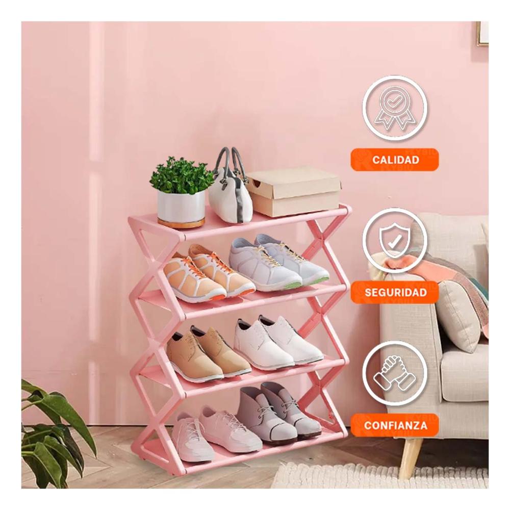 Almacenador Funcional Cuatro Niveles Rosado Para Zapatos Y+Ligas Regalo Almacenador Funcional Cuatro Niveles Rosado Para Zapatos Y+Ligas Regalo