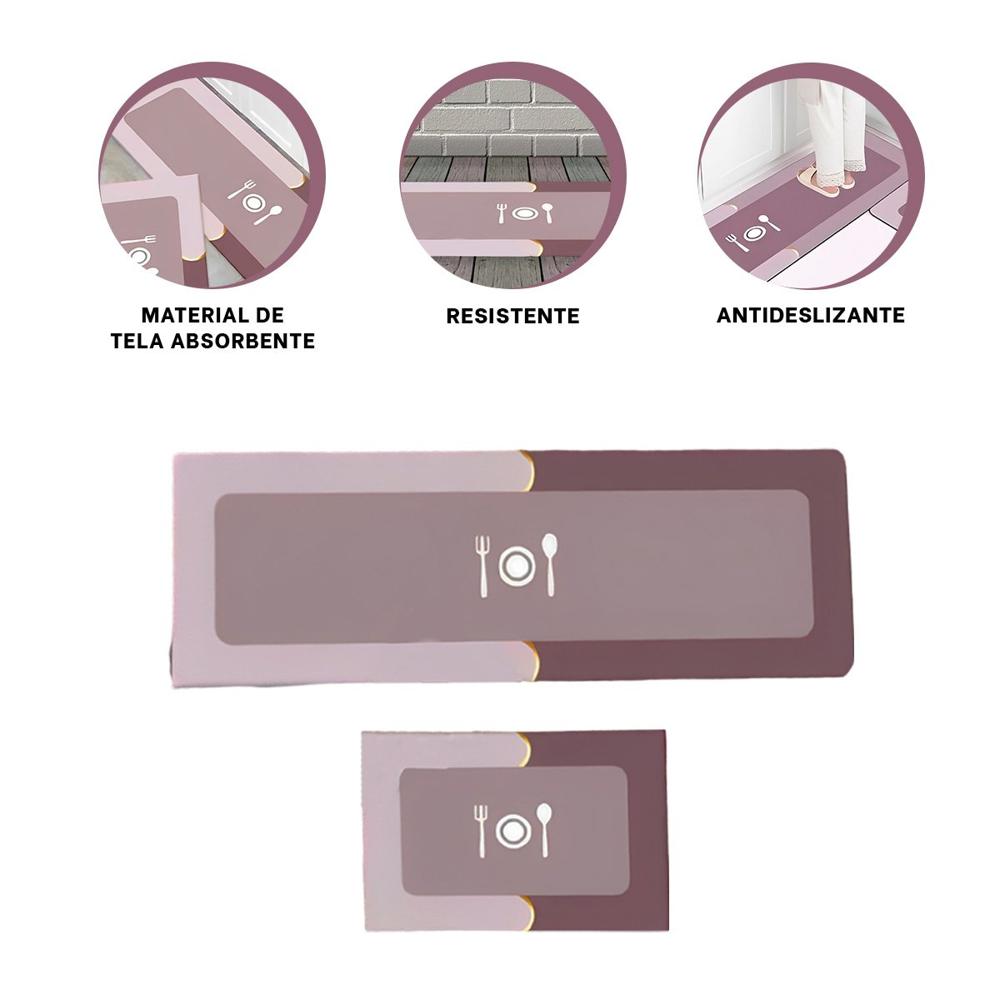 Alfombrilla de Piso con Superficie Antideslizante para Cocina Rosado Y+Ligas Regalo