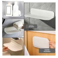 Estante Flotante Plegable para Pared con Acabado Blanco Resistente