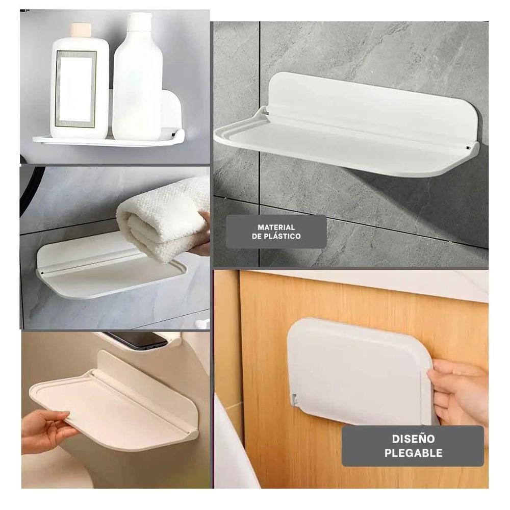 Estante Flotante Plegable para Pared con Acabado Blanco Resistente