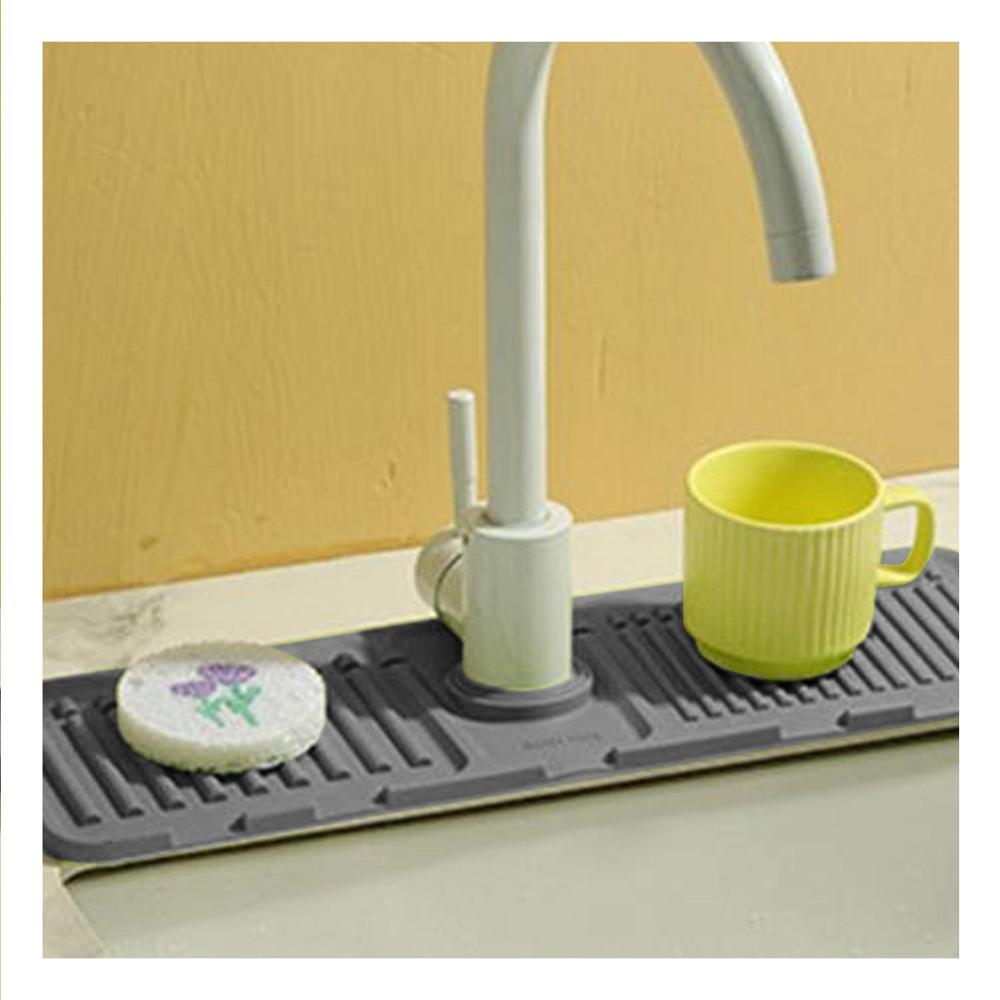 Alfombra de Drenaje de Silicona con Rayas Plomo para el Hogar Y+Papel Regalo