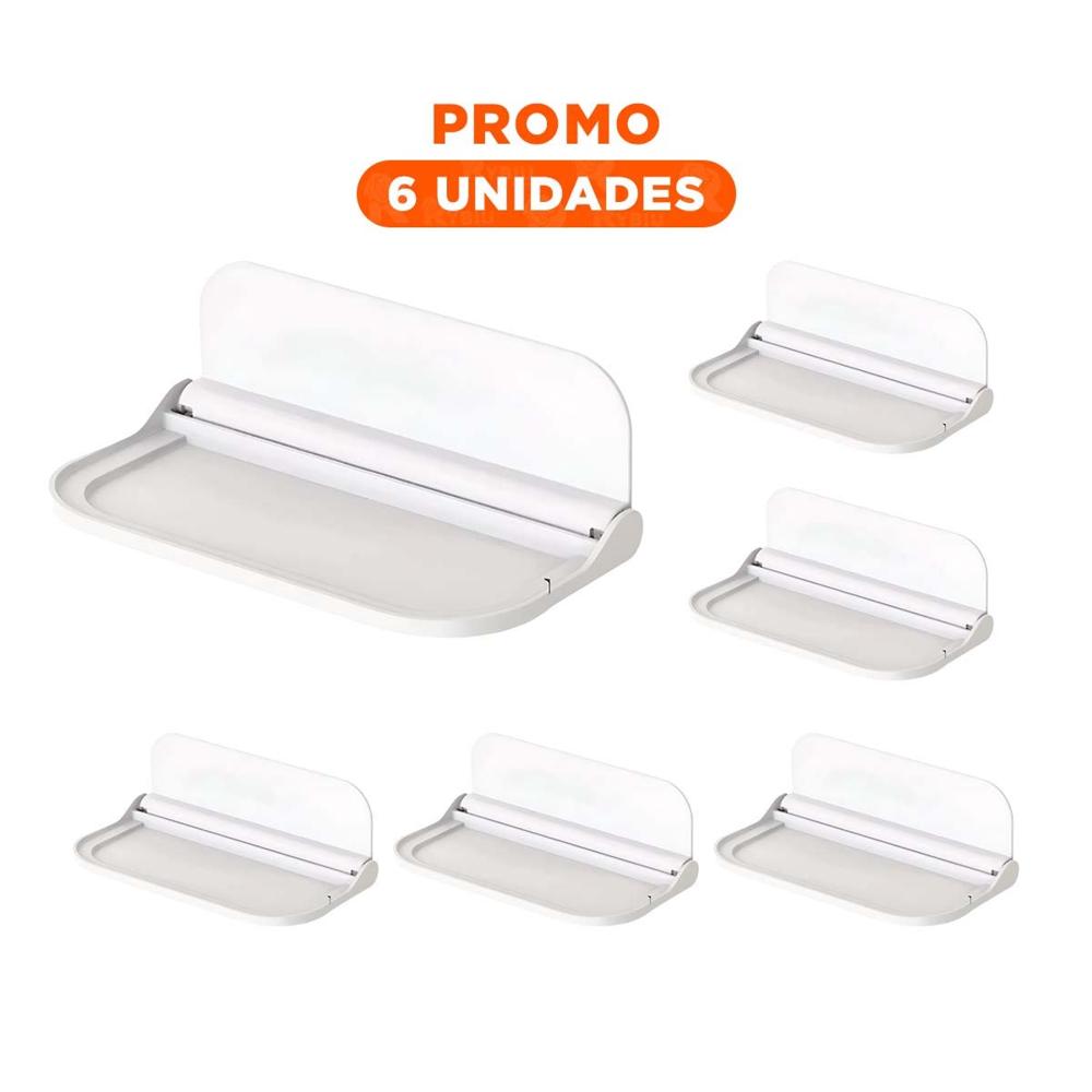 Pack6 Modulo Flotante Blanco para Pared con Mecanismo Plegable