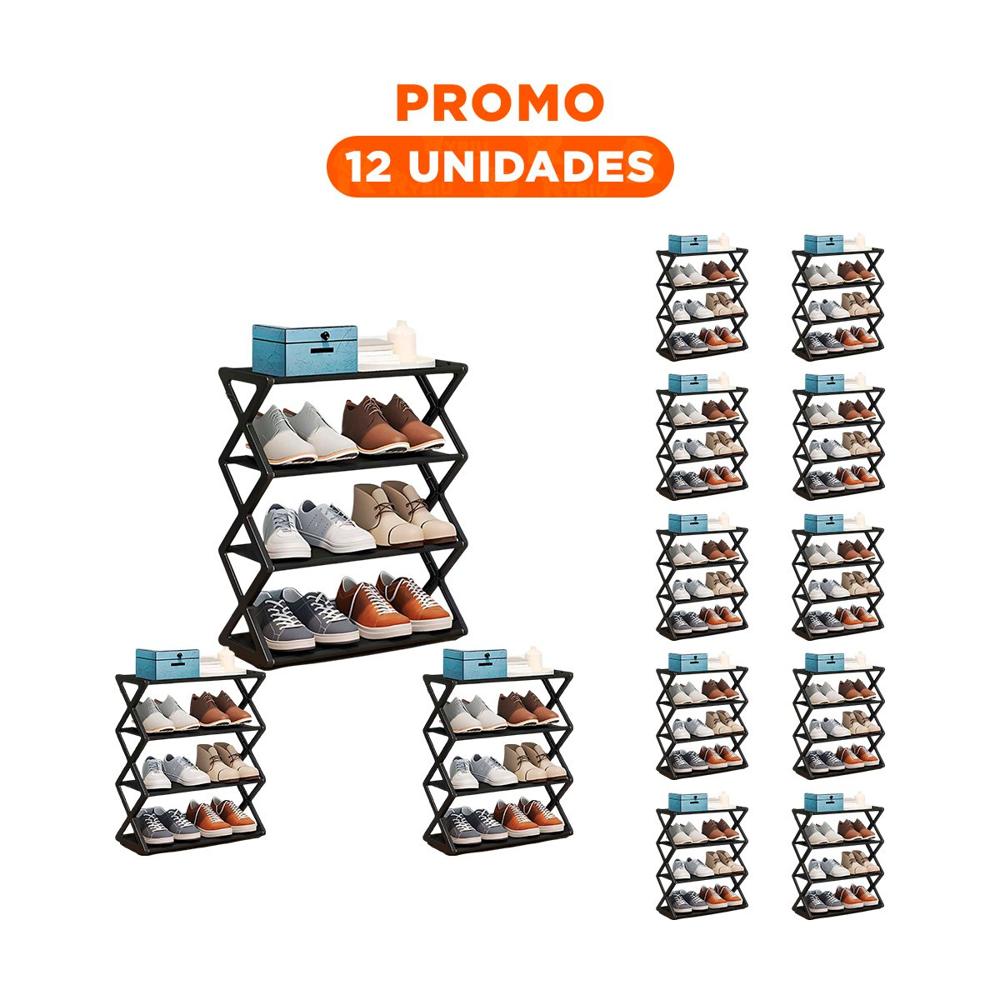 Pack12 Estructuramoderna 4 Niveles Color Negro para Zapatos Y+Regalo Sticker