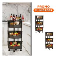 Pack2 Organizador Esquinero De 4 Niveles con Ruedas Blanco Diseno Funcional