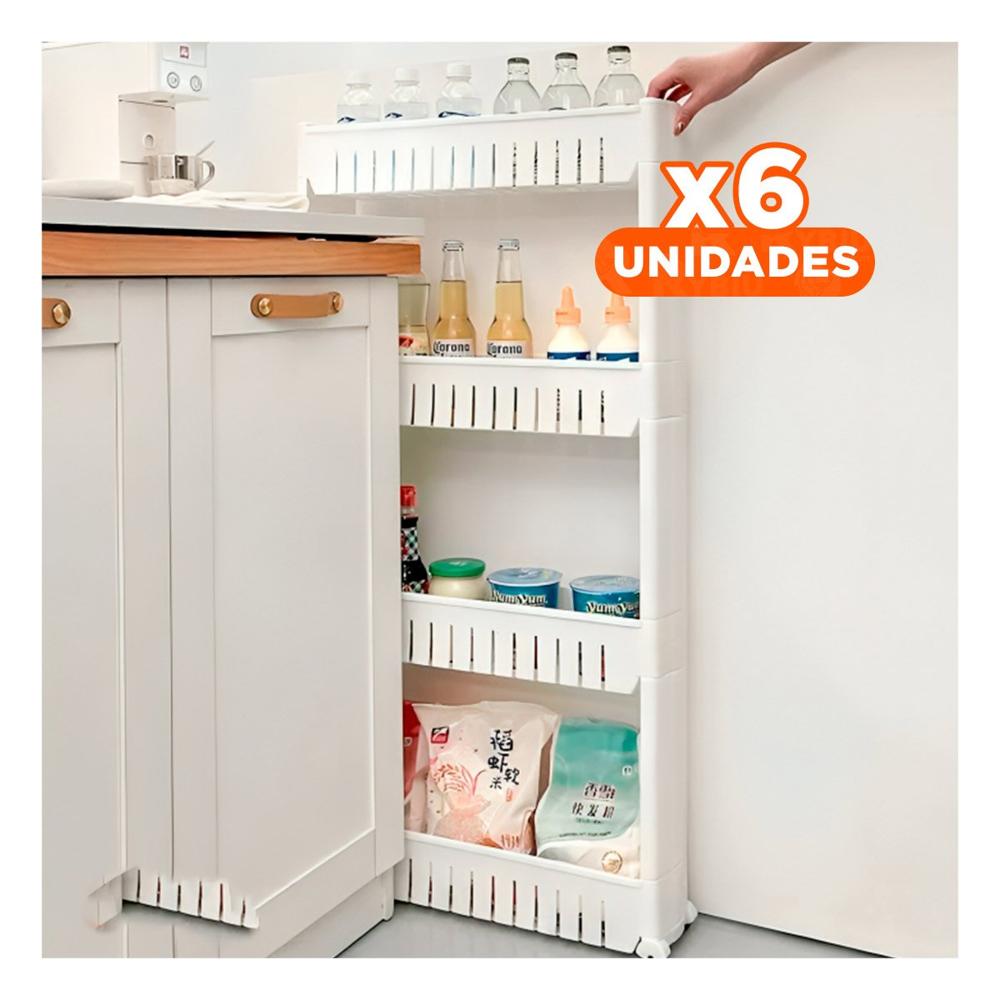 Pack6 Soporte Lateral Delgado De 4 Niveles con Ventilas Blanco Plastico Y+Regalo Sticker Pack6 Soporte Lateral Delgado De 4 Niveles con Ventilas Blanco Plastico Y+Regalo Sticker