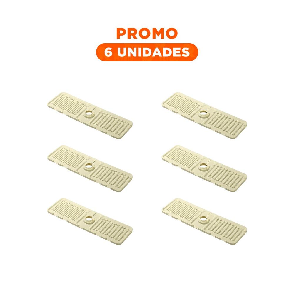 Pack6 Soporte de Drenaje de Silicona con Rayas Beige Uso Diario