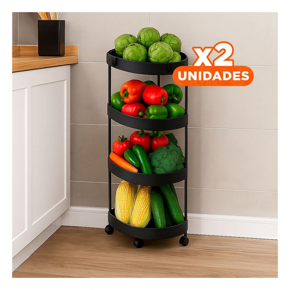 Pack2 Organizador Esquinero De 4 Niveles con Ruedas Negro Practico para Hogar Y+Regalo Sticker Pack2 Organizador Esquinero De 4 Niveles con Ruedas Negro Practico para Hogar Y+Regalo Sticker
