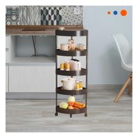 Soporte Esquinero Negro 5 Niveles con Ruedas para Casa Uso Diario y Organizar Y+Papel Regalo