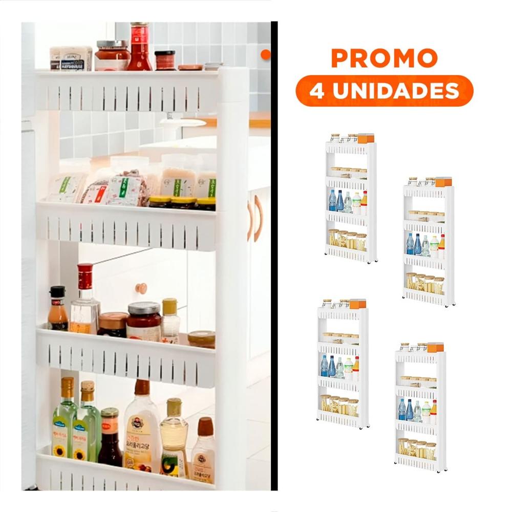 Pack4 Soporte Lateral Delgado De 4 Niveles con Orificios Blanco Plastico Y+Regalo Sticker Pack4 Soporte Lateral Delgado De 4 Niveles con Orificios Blanco Plastico Y+Regalo Sticker