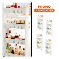 Pack4 Soporte Lateral Delgado De 4 Niveles con Orificios Blanco Plastico Y+Regalo Sticker