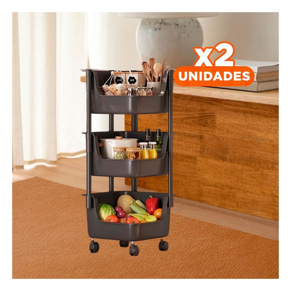 Pack2 Organizador Esquinero De 4 Niveles con Ruedas Blanco Practico para Hogar Y+Regalo Sticker Pack2 Organizador Esquinero De 4 Niveles con Ruedas Blanco Practico para Hogar Y+Regalo Sticker