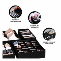 Organizador Domestico Negro para Cajon de Ropa Interior 4 Unidades Y+Ligas Regalo