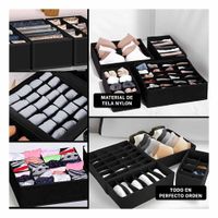 Organizador de Cajon para Ropa Interior en Set de 4 Color Negro