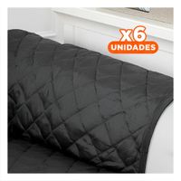 Pack6 Cobertura Ajustable para Sofa Negro con Dimensiones 130x195cm Y Regalo Sticker