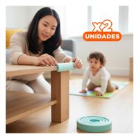 Pack2 Perfil Protector de Bordes Espuma 2 Metros Verde Agua Seguridad Interior Y+Papel Regalo