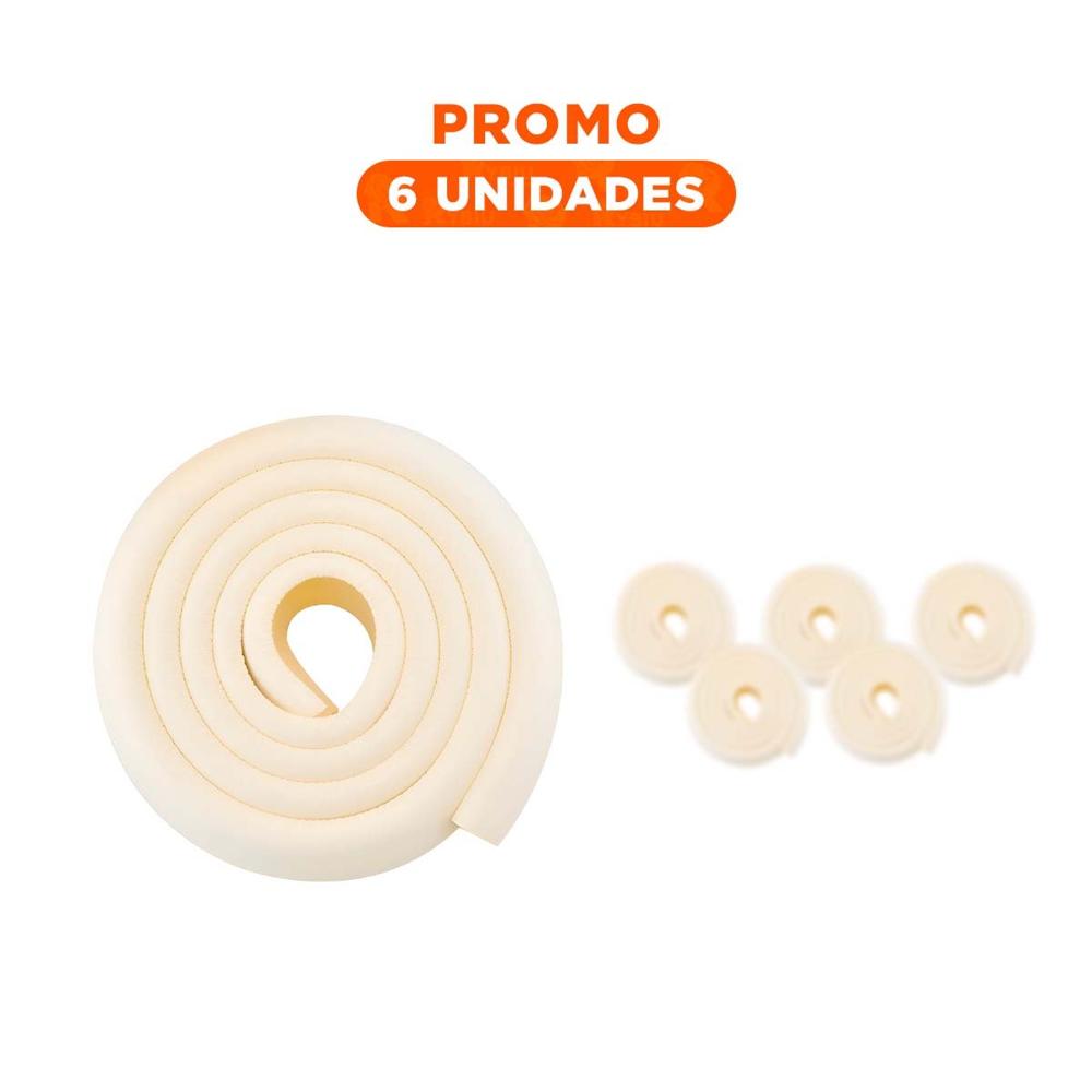Pack6 Esquina Acolchada de Espuma Segura para Bordes de Mesa Seguridad Crema