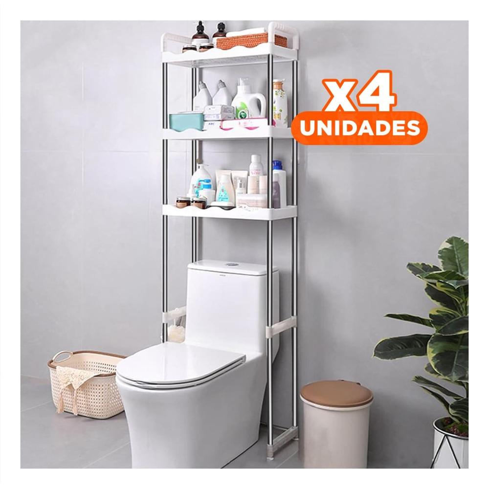 Pack4 Organizador de casa para aseo 3 niveles plastico con estilo ondas Y+Papel Regalo