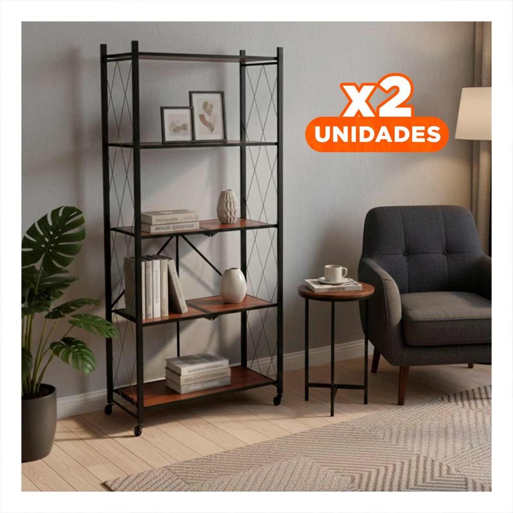 Pack2 Solucion Plegable 5 Niveles con Ruedas para Uso Funcional en Hogar Y+Papel Regalo