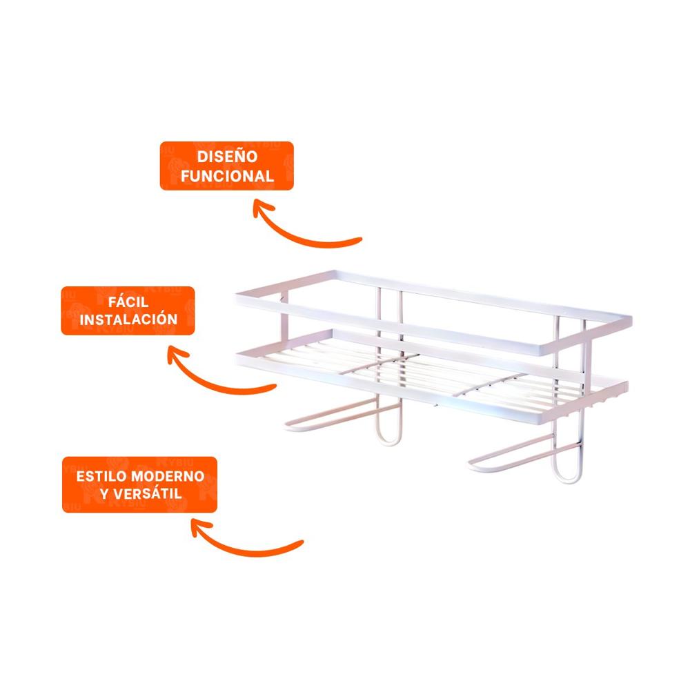 Repisa Practica de Pared 32x14x16cm Blanco Uso Diario Interior Y+Ligas Regalo