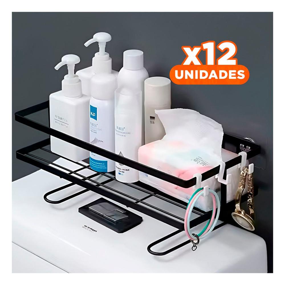 Pack12 Panel Funcional de Pared 32x14x16cm Negro Estilo Hogar Y+Papel Regalo