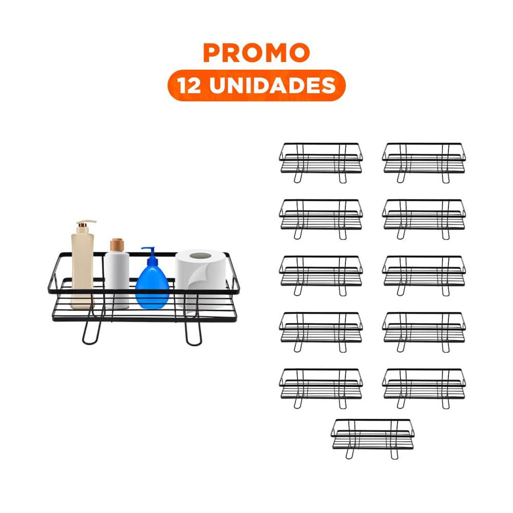 Pack12 Panel Practico de Pared 32x14x16cm Negro Ahorro Espacio Diario Y+Regalo Sticker