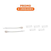 Pack6 Fijador de Silicona Practico para Orden de Cable en Escritorio Blanco