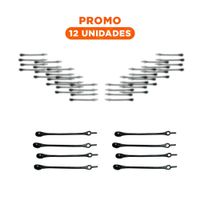 Pack12 Retenedor de Silicona Practico para Mantener Cable en Orden Negro Y+Regalo Sticker