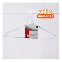 Pack12 Percha Ligera Blanca de Alambre Set x10 Piezas 21x40cm Y+Papel Regalo