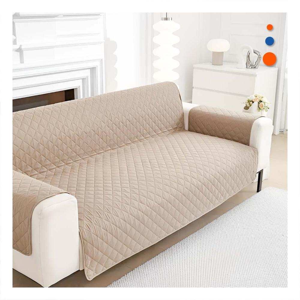 Cubierta para Sofa con Dimensiones 130x195cm en Beige de Uso Diario Y+Regalo Sticker Cubierta para Sofa con Dimensiones 130x195cm en Beige de Uso Diario Y+Regalo Sticker