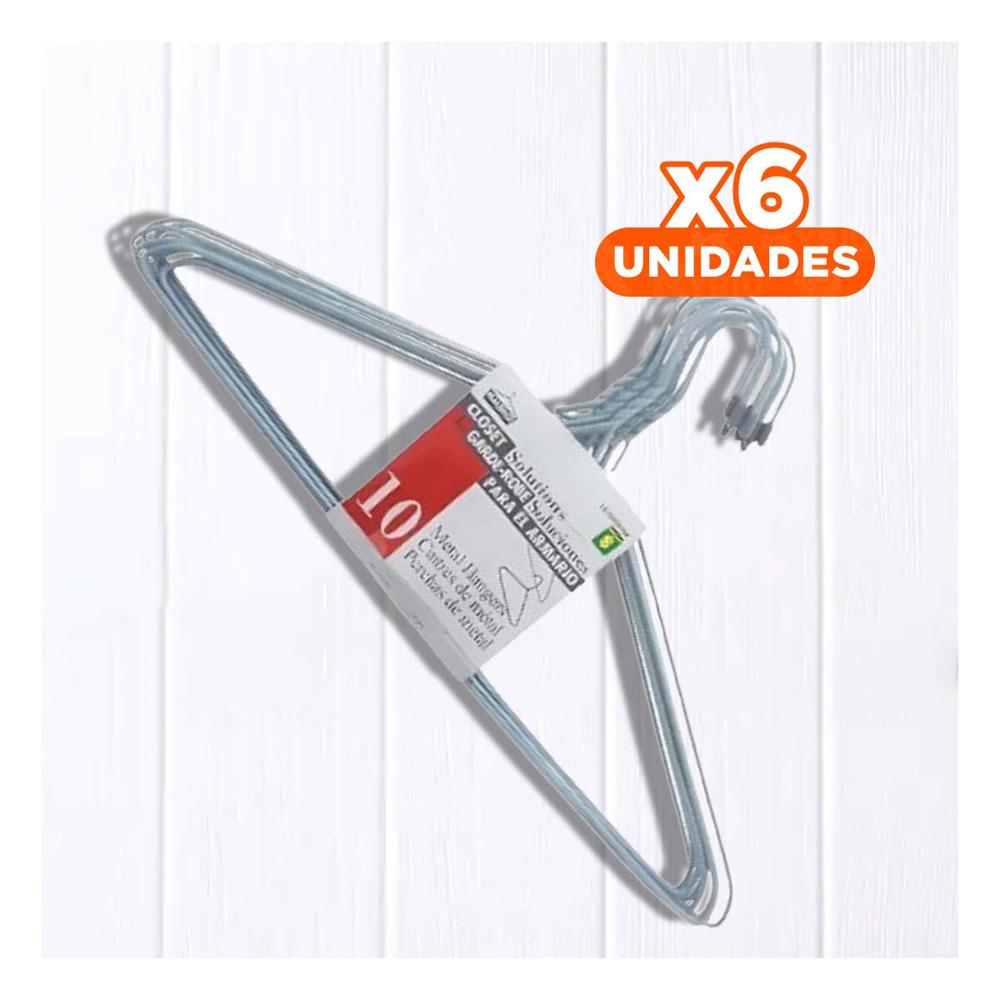 Pack6 Soporte Plomo de Alambre con 10 Piezas 21x40cm para Organizar Prendas Y+Regalo Sticker