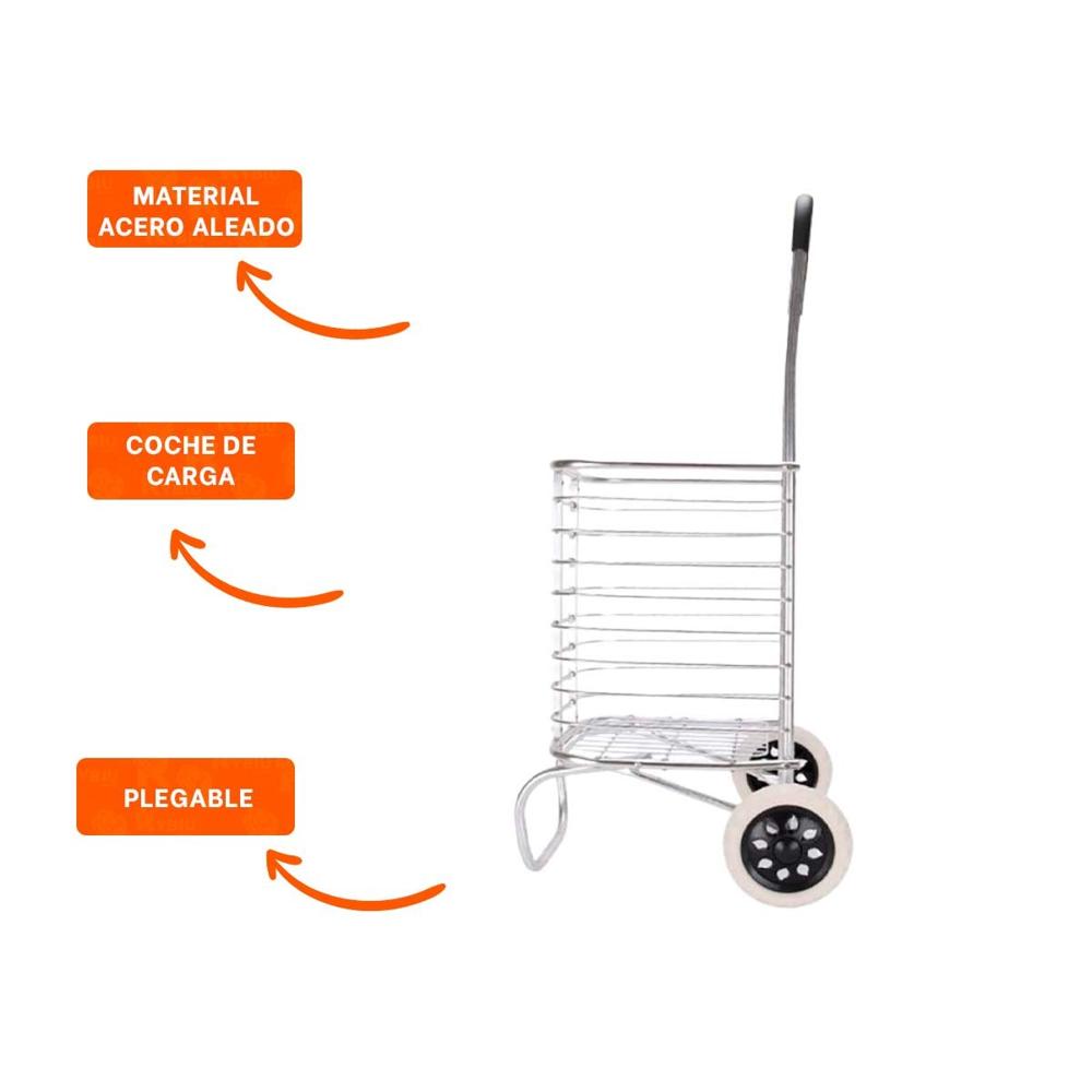 Soporte de Carga Cerrado Plegable Plateado para Mover Objetos Varios Y+Ligas Regalo Soporte de Carga Cerrado Plegable Plateado para Mover Objetos Varios Y+Ligas Regalo