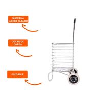 Soporte de Carga Cerrado Plegable Plateado para Mover Objetos Varios Y+Ligas Regalo