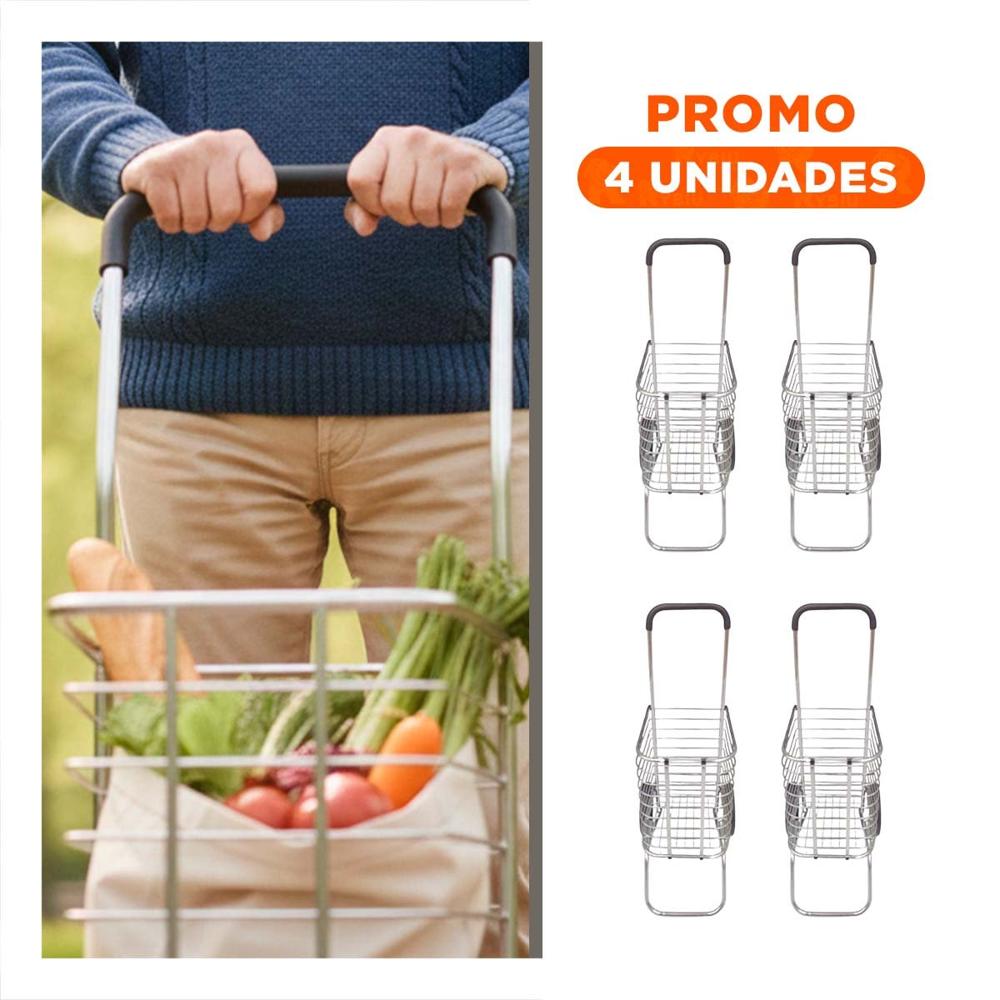 Pack4 Plataforma Movil Cerrado Plegable Plateado para Carga en Casa Y+Regalo Sticker Pack4 Plataforma Movil Cerrado Plegable Plateado para Carga en Casa Y+Regalo Sticker