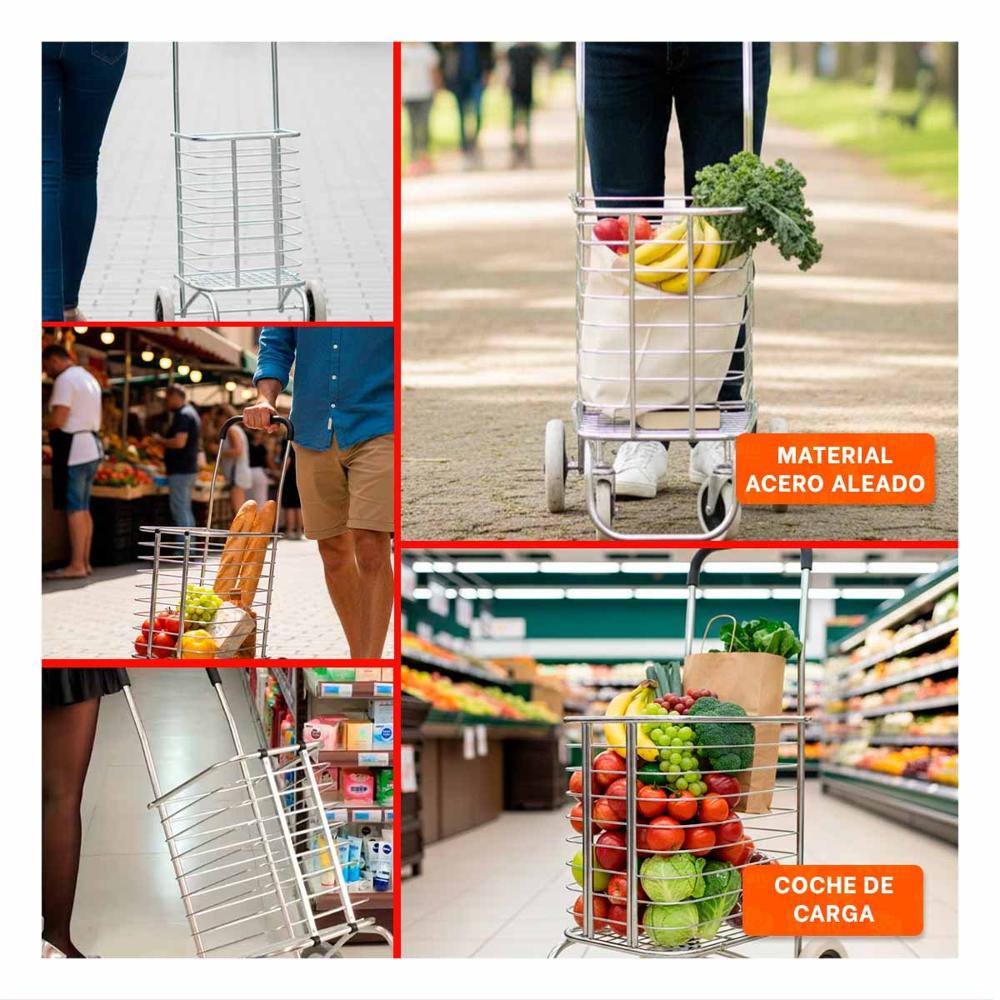 Equipo de Carga Cerrado Plegable Plateado para Transporte Practico en Casa Equipo de Carga Cerrado Plegable Plateado para Transporte Practico en Casa