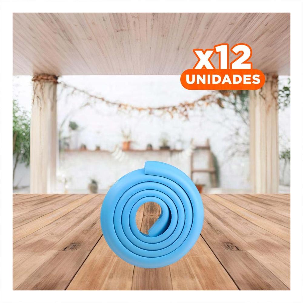 Pack12 Defensa Esquina de Espuma Suave para Bordes Filosos de Mesa Casa Azul