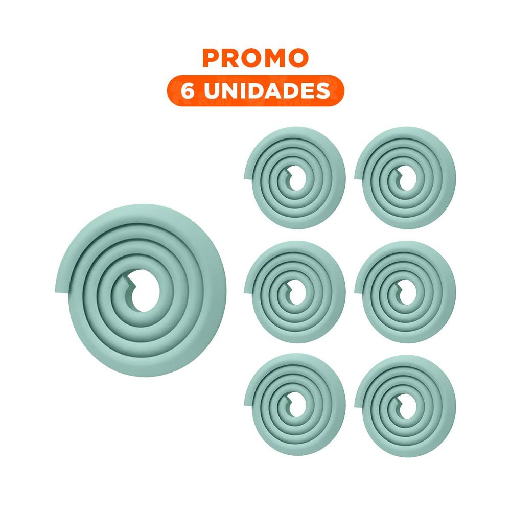 Pack6 Borde Protector de Espuma 2 Metros Verde Agua Seguridad Interior Pack6 Borde Protector de Espuma 2 Metros Verde Agua Seguridad Interior