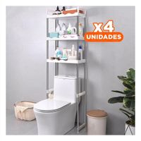 Pack4 Porta uso diario para aseo 3 niveles plastico con estilo ondas para casa