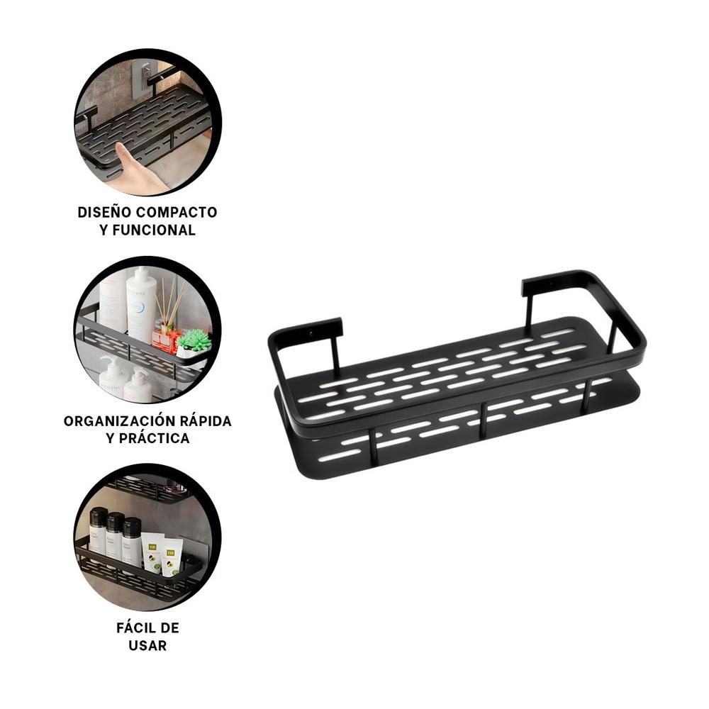 Plataforma Flotante Negro 30x13cm para Espacios Ordenados del Hogar Y+Ligas Regalo