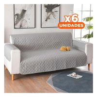 Pack6 Cobertura Ajustable para Sofa Plomo con Dimensiones 130x195cm Y Regalo Sticker