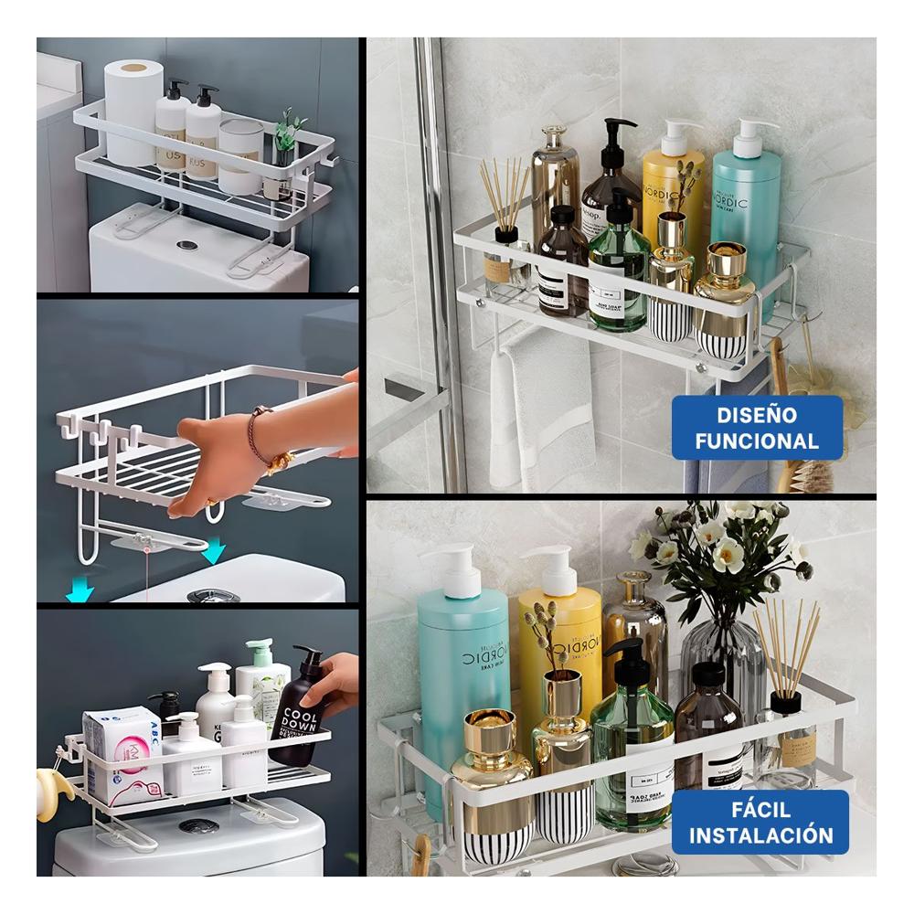 Repisa Horizontal de Pared 32x14x16cm Color Blanco Organiza Espacio Hogar