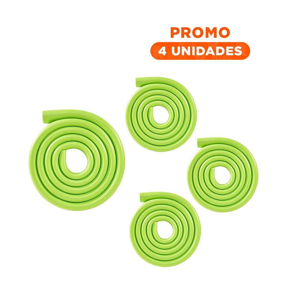Pack4 Borde Protector de Espuma 2 Metros Verde Limon Cuidado Diario Y+Regalo Sticker
