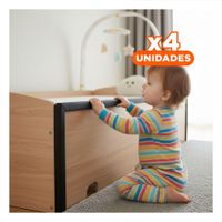 Pack4 Esquina Acolchada de Espuma Suave para Bordes Filosos de Mesa Hogar Negro Y+Papel Regalo