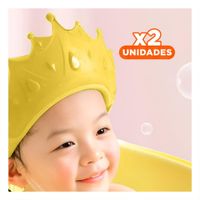 Pack2 Gorro Infantil Tipo   Ajustable de Ducha en Amarillo Ligero Y+Papel Regalo
